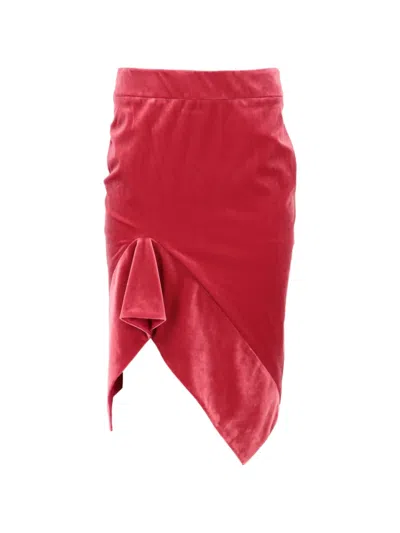 Tom Ford Ruffled Asymmetric Midi Skirt In Red
