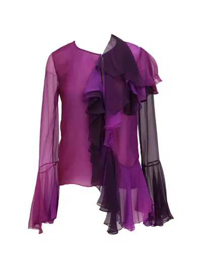 Tom Ford Ruffled Blouse In Purple