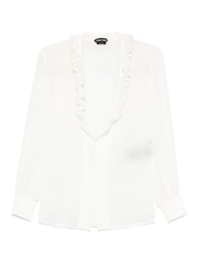 Tom Ford Ruffle-detailed Blouse In White