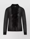 Tom Ford Ruffle-panel Long-sleeve Shirt In Black