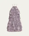 Tom Ford Ruffled Mini Dress In Mauve