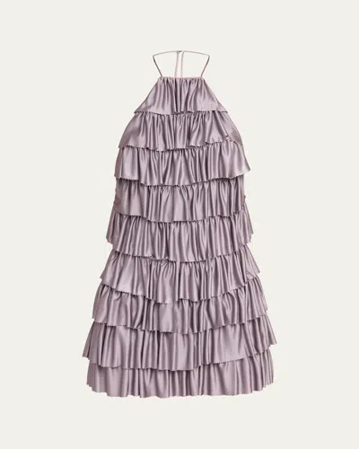 TOM FORD RUFFLED HALTER MINI DRESS