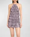 Tom Ford Ruffled Mini Dress In Mauve