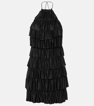 Tom Ford Ruffled Halterneck Minidress In Black