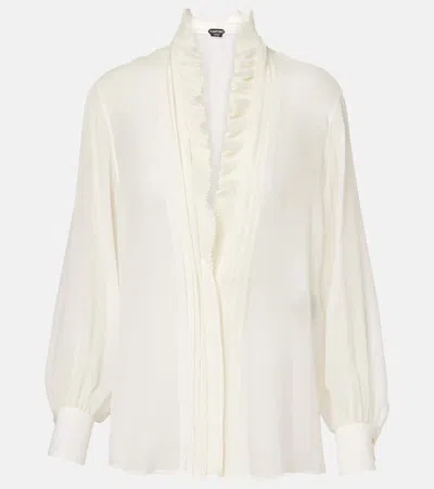 Tom Ford Ruffle-detailed Blouse In White