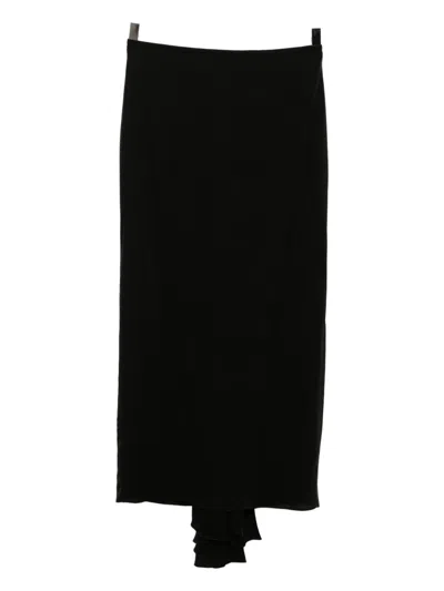 Tom Ford Ruffled Silk Skirt In Black