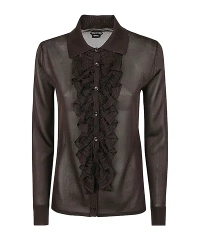 TOM FORD TOM FORD RUFFLE KNIT SHIRT