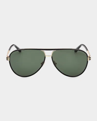Tom Ford Rupert 63mm Aviator Sunglasses In Black