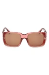 Tom Ford Ryder 51mm Square Sunglasses In Shiny Pink