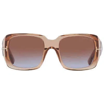 Pre-owned Tom Ford Ryder Brown Gradient Square Men's Sunglasses Ft1035 45f 51