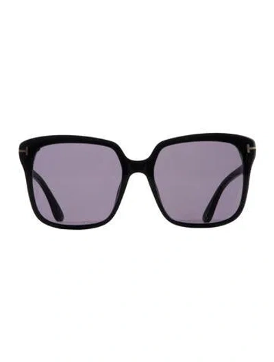 Pre-owned Tom Ford Sabrina 02 Oversize Sunglasses In Black
