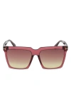 Tom Ford Sabrina 58mm Gradient Square Sunglasses In Pink