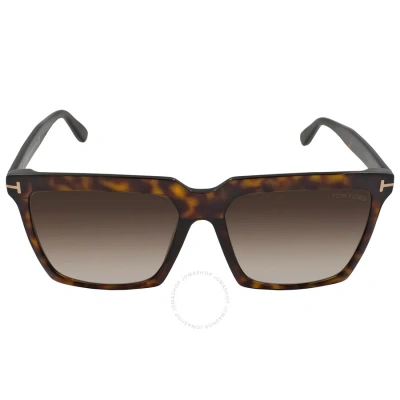 Tom Ford Sabrina Grey Gradient Browline Sunglasses Ft0764 52h 58