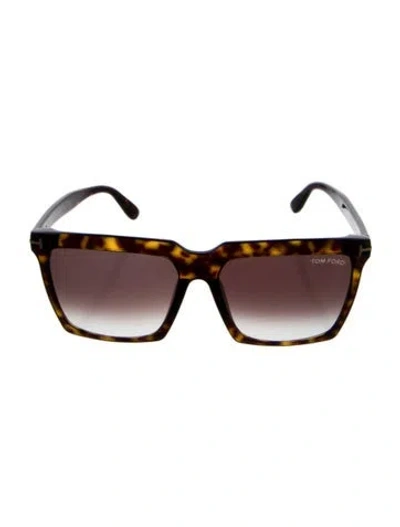 Pre-owned Tom Ford Sabrina Square Sunglasses In Brown