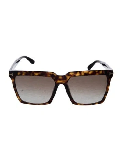 Pre-owned Tom Ford Sabrina-02 Square Sunglasses In Brown