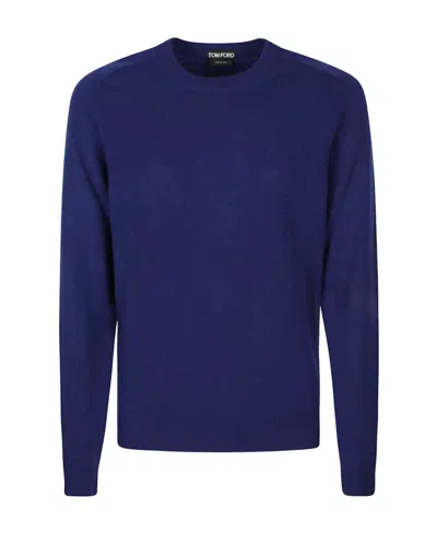 Tom Ford Saddle Crewneck Jumper In Blue