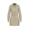 Tom Ford Pale Sage Beige Cotton Safari Mini Dress