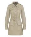 Tom Ford Pale Sage Beige Cotton Safari Mini Dress In Beige