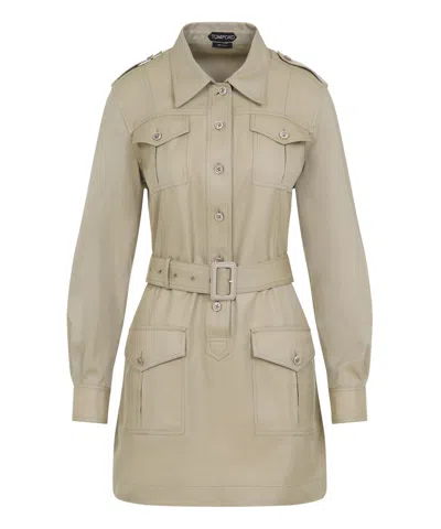 Tom Ford Safari Mini Dress In Neutrals
