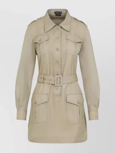 TOM FORD SAFARI MINI DRESS BELTED WAIST