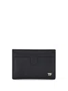 Tom Ford Saffiano Leather Card Holder In Black