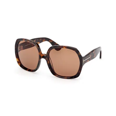 Tom Ford Saffron Brown Butterfly Ladies Sunglasses Ft1221 52e 60