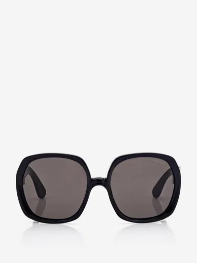 Tom Ford Saffron Round Sunglasses In Black