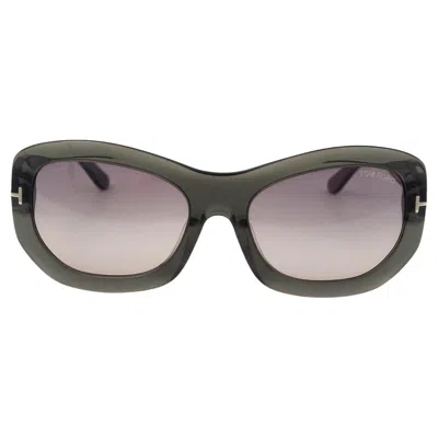 Pre-owned Tom Ford Sage Green Amy Oval Sunglasses Tf382