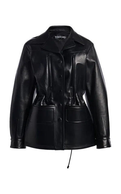 Tom Ford Saharienne Leather Jacket In Multi