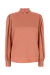 Tom Ford Salmon Satin Blouse In Shimmeryterracotta