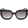 Tom Ford Saltzman 53mm Gradient Butterfly Sunglasses In Black