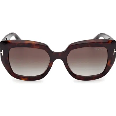 Tom Ford Saltzman 53mm Gradient Butterfly Sunglasses In Brown