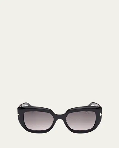 Tom Ford Saltzman Acetate Butterfly Sunglasses In Black