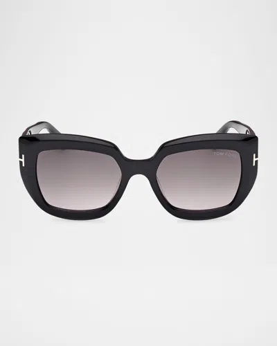 Tom Ford Saltzman Acetate Butterfly Sunglasses In Black