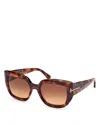 Tom Ford Saltzman Butterfly Sunglasses, 53mm In Brown