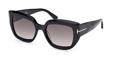 Tom Ford Saltzman Smoke Gradient Cat Eye Ladies Sunglasses Ft1192 01b 53 In Black