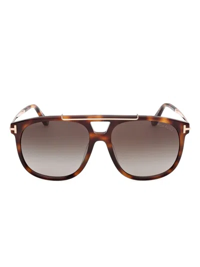Tom Ford Sam-02 Browline Sunglasses In Brown