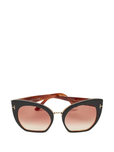 Pre-owned Tom Ford Samantha Cat-eye Sunglasses In Black