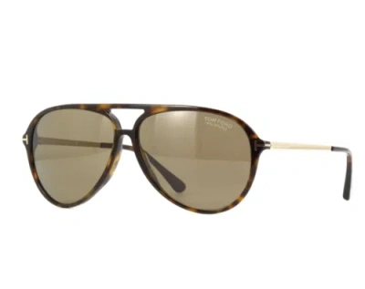 Pre-owned Tom Ford Samson Ft0909 52h Sunglasses Havana Frame Brown Polarized Lenses 62mm