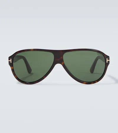 Tom Ford Samuele-02 Aviator Sunglasses In Brown