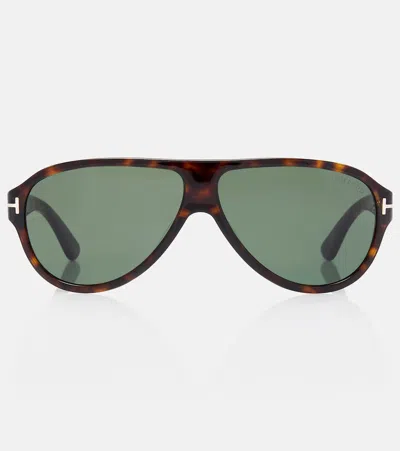 Tom Ford Samuele Aviator Sunglasses In Green