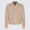Tom Ford Perforated Bomber Jacket In Brown