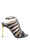 Tom Ford 85mm Carine Croc Embossed Leather Sandal In Black