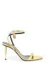 Tom Ford Padlock Naked Metallic Pointy Toe Sandal In Gold