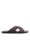 Tom Ford Mens Preston Crossover-strap Leather Sandals Dark Brow