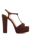 Tom Ford Women Chocolate Suede Angelina Sandals In Brown