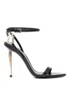 Tom Ford Paintdlock Pointed-toe Buckle Sandals With Signature Metal Heel In Black