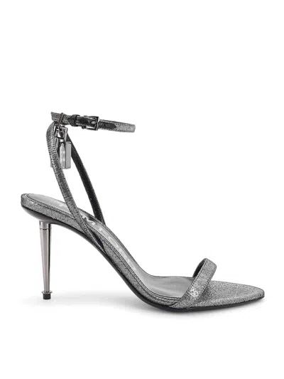 TOM FORD SANDALS WITH LAMINATED LEATHER HEEL