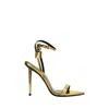 Tom Ford Gold Padlock Pointy Naked Heeled Sandals