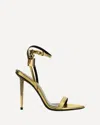 Tom Ford Gold Padlock Pointy Naked Heeled Sandals